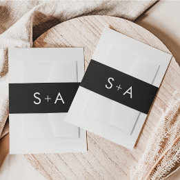 Faixa Decorativa Para Convite Banda de Convite para Casamento Negro e Branco Min
