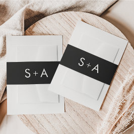 Faixa Decorativa Para Convite Banda de Convite para Casamento Negro e Branco Min