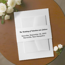 Faixa Decorativa Para Convite Black and White Wedding Invitation Belly Band