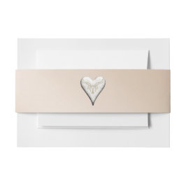 Faixa Decorativa Para Convite Blush com Banda de Belly de Convite Coração