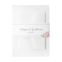 Blush Pink Watercolor Peony Wedding Belly Band