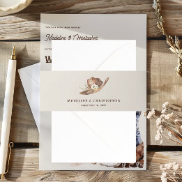 Faixa Decorativa Para Convite Boho Western Cowboy Hat Wedding