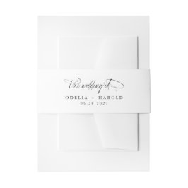 Faixa Decorativa Para Convite Branco | Casamento de Caligrafia Elegante Branco