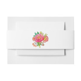 Faixa Decorativa Para Convite Branco com Banda Colorida de Cintura de Aquarelas