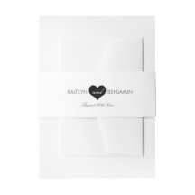 Cardíaco Moderno Convite Belly Band Black e White