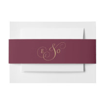Casamento com Monograma em Dourado e Borgonha