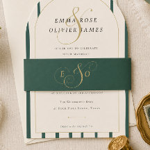 Casamento com Monograma Verde Esmeralda