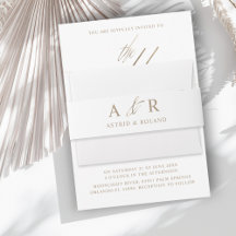 Casamento com Tipografia Dourada Monograma Faux