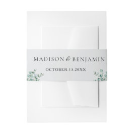 Faixa Decorativa Para Convite casamento com verde eucalipto