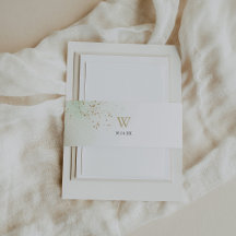 Casamento Confetti Monograma Dourado com Aquarela