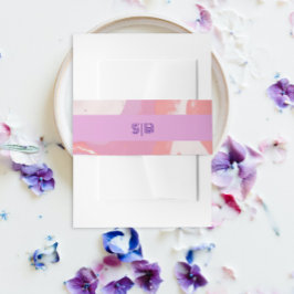 Faixa Decorativa Para Convite Casamento de Abstrato de Arte de Pastel Rosa