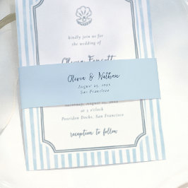Faixa Decorativa Para Convite Casamento de Caligrafia Azul Minimalista Caprichos