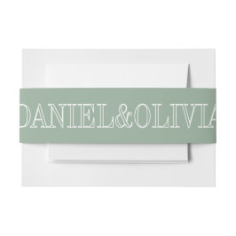 Faixa Decorativa Para Convite Casamento de Charm Green Wildflower Elegante