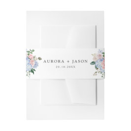 Faixa Decorativa Para Convite Casamento de Dusty blue hydrangeas floral First Na