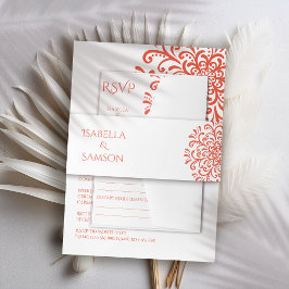 Faixa Decorativa Para Convite Casamento De Fardo Vermelho Laranja Trigo