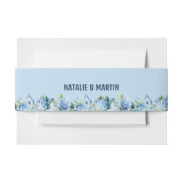 Faixa Decorativa Para Convite Casamento de Hydrangea Azul Empoeirado Romântico