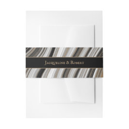 Faixa Decorativa Para Convite Casamento de mármore negro e Dourado