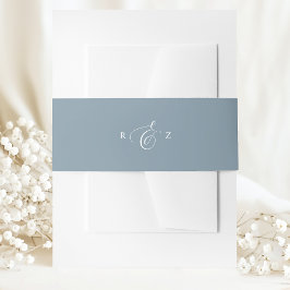 Faixa Decorativa Para Convite Casamento de Monograma Simples Elegante Azul Desbo
