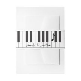 Faixa Decorativa Para Convite Casamento de Piano Keys, Músicos Criativos