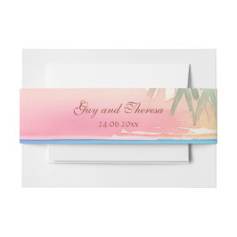 Faixa Decorativa Para Convite Casamento de Praia Tropical de Watercolor