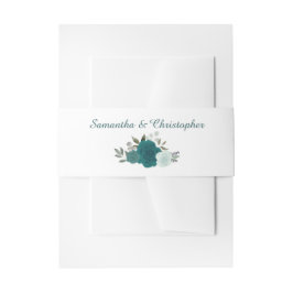 Faixa Decorativa Para Convite Casamento de Rosas de Aqua Floral de Aqua com Aqua