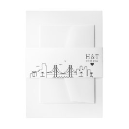 Faixa Decorativa Para Convite Casamento de São Francisco | Monograma Skyline Est