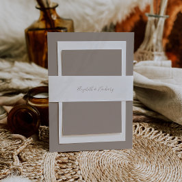 Faixa Decorativa Para Convite Casamento de Script Moderno Taupe
