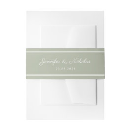 Faixa Decorativa Para Convite Casamento de Script Verde Elegante Sage