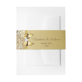 Faixa Decorativa Para Convite Casamento de Sequências Douradas Personalizadas