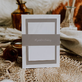 Faixa Decorativa Para Convite Casamento de Taupe de Script Moderno