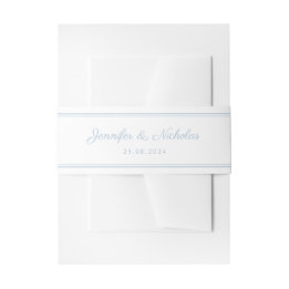Faixa Decorativa Para Convite Casamento Elegante em Azul Pó Script