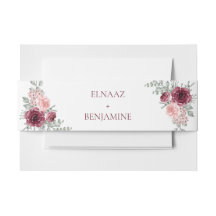 Casamento em Aquarela de Rosa Burgundy e Rosa Eleg