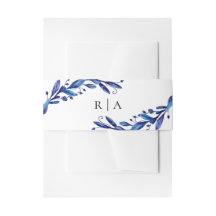 Casamento floral azul. Aquarela botânica de invern