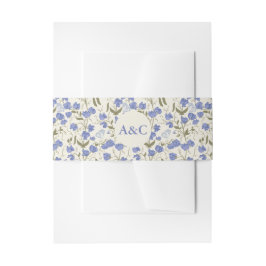 Faixa Decorativa Para Convite Casamento Floral de Ervilha e Creme