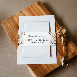 Faixa Decorativa Para Convite Casamento Floral de Outono Rústico