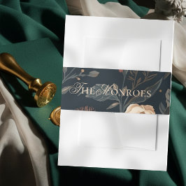 Faixa Decorativa Para Convite Casamento Floral Preto Moderno Contemporâneo