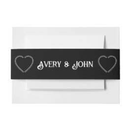 Faixa Decorativa Para Convite Casamento Gótico Minimalista Negro e Branco