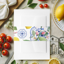 Faixa Decorativa Para Convite Casamento Italiano Azulejo Lemon Siciliano