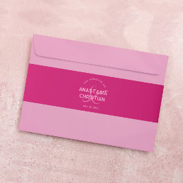Faixa Decorativa Para Convite Casamento Magenta Moderno e Negrito