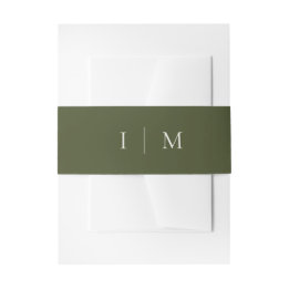 Faixa Decorativa Para Convite Casamento Minimalista Boho Monograma Verde de Outo