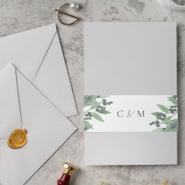 Faixa Decorativa Para Convite Casamento Moderno de Foliage Eucalyptus