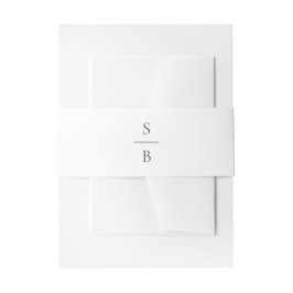 Faixa Decorativa Para Convite Casamento Moderno Monograma Preto e Branco Limpo