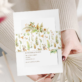 Faixa Decorativa Para Convite Casamento outono de Folhas de Árvore Florestal de 