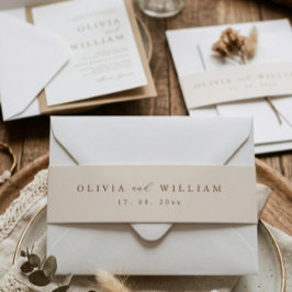 Faixa Decorativa Para Convite Casamento Personalizado com Letra Moderna Rústica