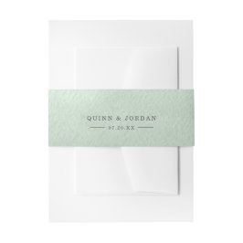 Faixa Decorativa Para Convite Casamento Personalizado em Aquarela Verde Sálvia