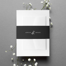Faixa Decorativa Para Convite Casamento Personalizado entre Ampersand Preto e Br