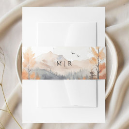 Faixa Decorativa Para Convite Casamento Rústico na Montanha de Outono