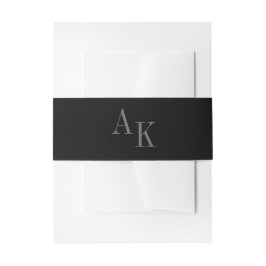 Faixa Decorativa Para Convite Casamento Rústico Preto Elegante Inicial