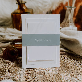 Faixa Decorativa Para Convite Casamento Verde Azul de Vidro Escuro Moderno