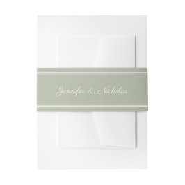 Faixa Decorativa Para Convite Casamento Verde de Sage, Script Elegante